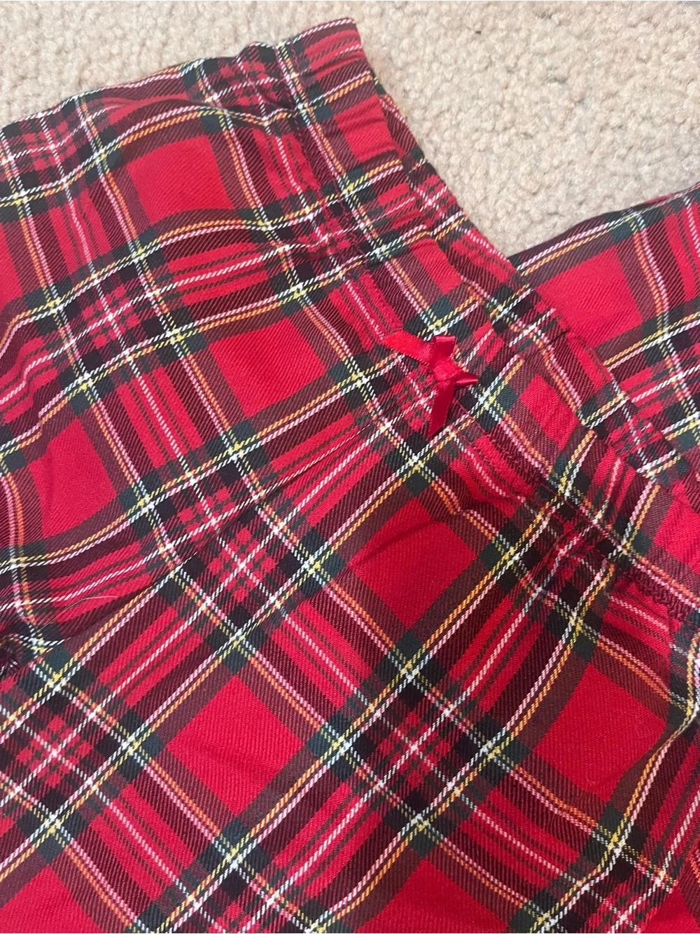 Girls' Red Plaid vintage  Cotton Pajama Set - Classic Holiday Sleepwear 4T